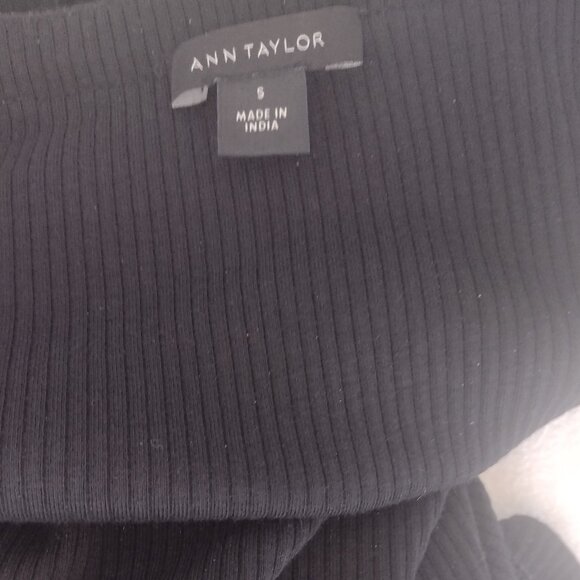 Ann Taylor Colorblock Square Neck Black White Top - Picture 5 of 5